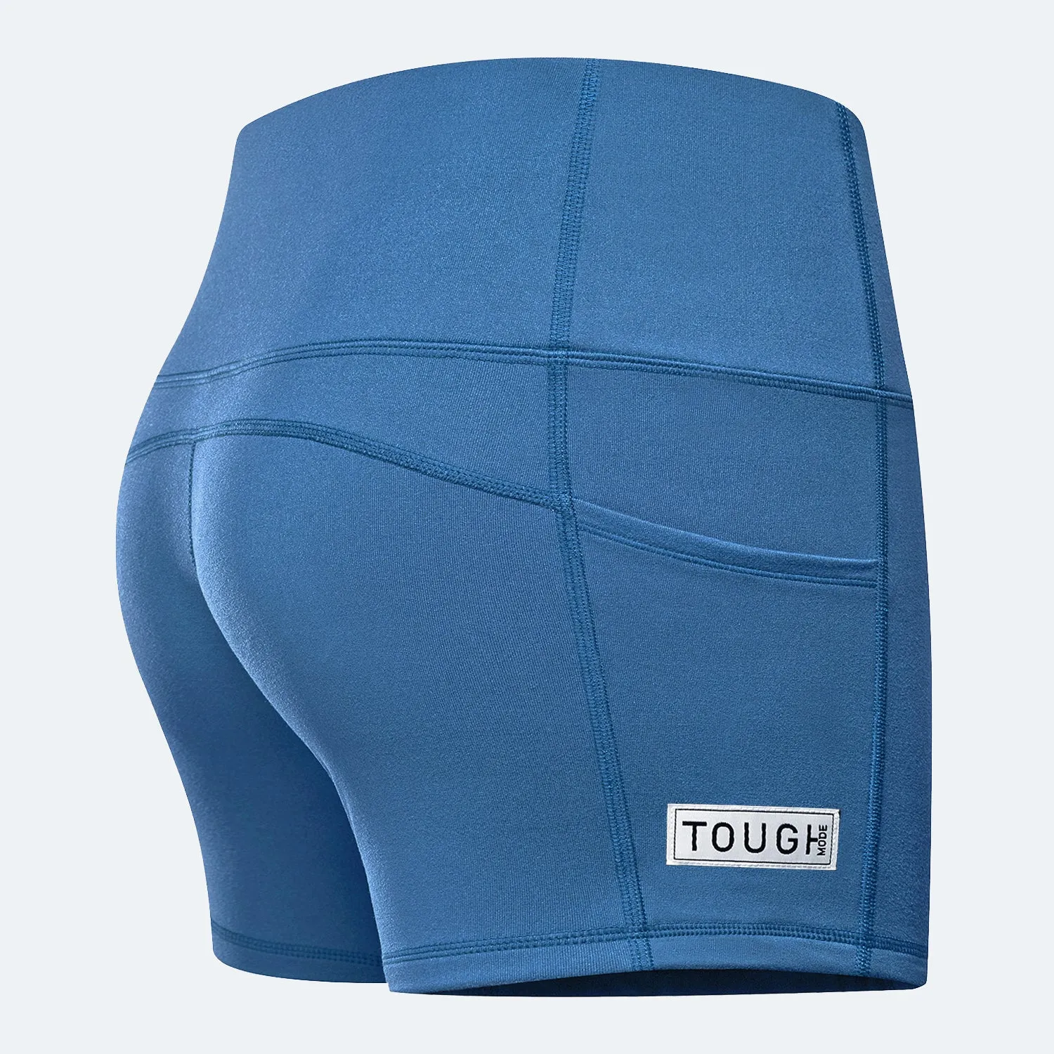 Women's  5" High Waist Biker Shorts Yoga Workout Running Compression Gym Shorts Side Pockets