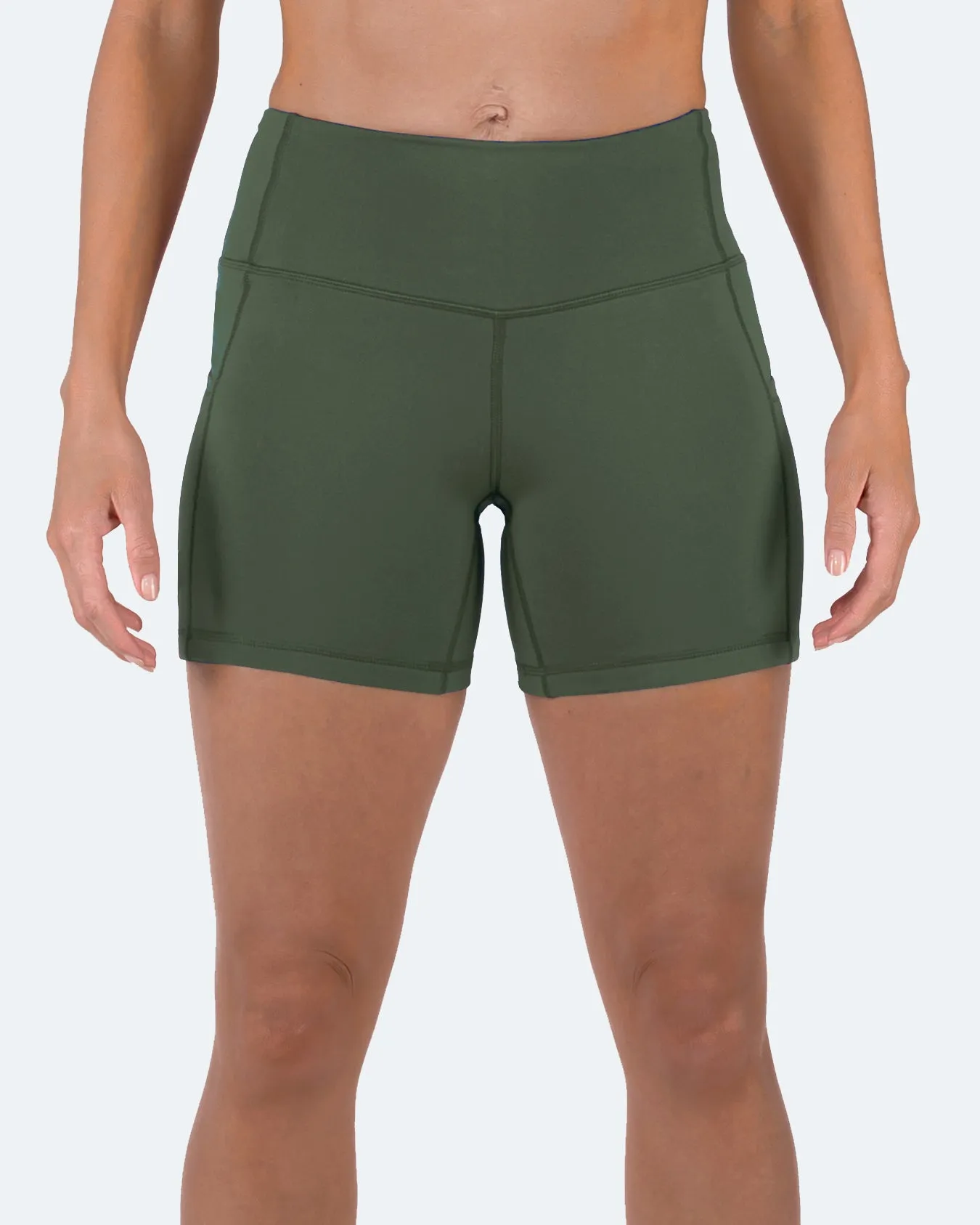 Women's  5" High Waist Biker Shorts Yoga Workout Running Compression Gym Shorts Side Pockets