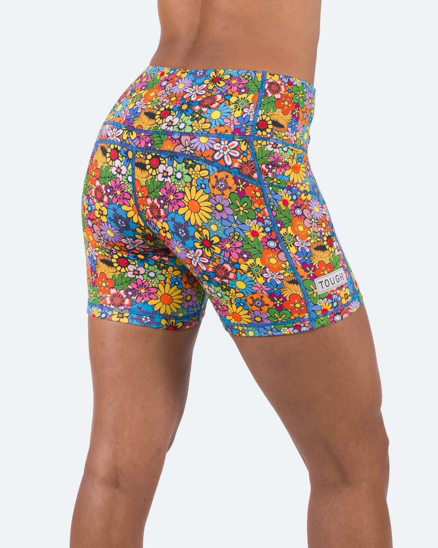 Women's  5" High Waist Biker Shorts Yoga Workout Running Compression Gym Shorts Side Pockets