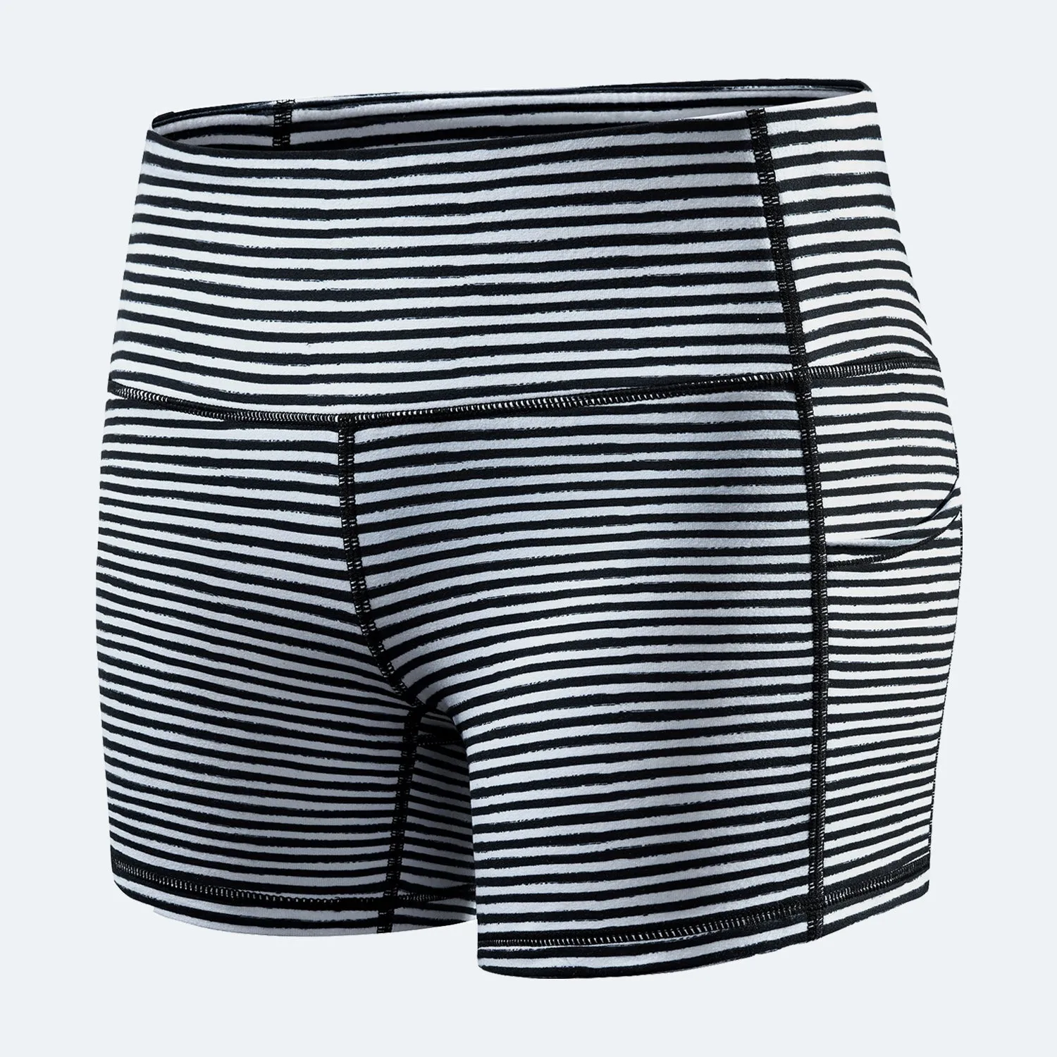 Women's  5" High Waist Biker Shorts Yoga Workout Running Compression Gym Shorts Side Pockets