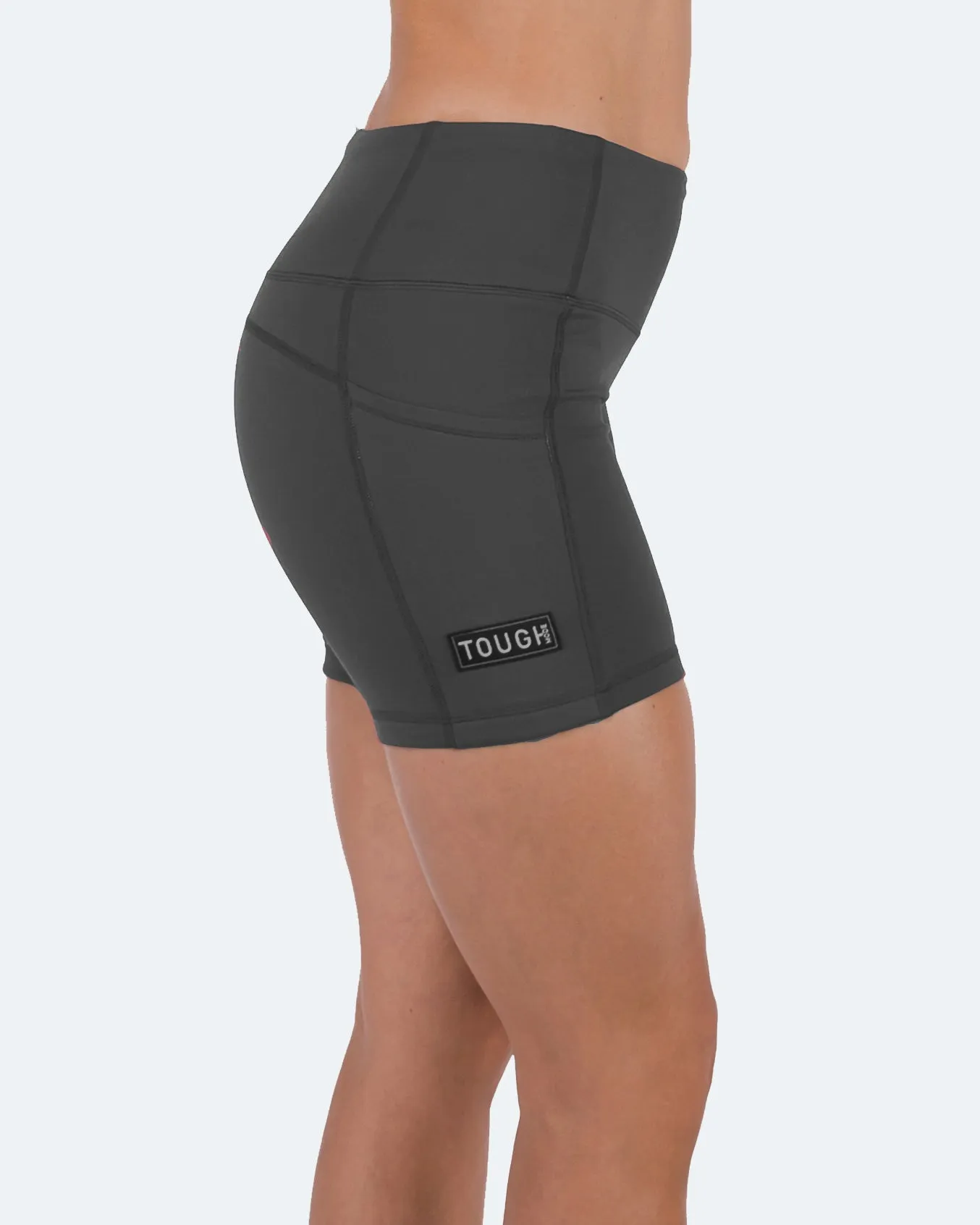 Women's  5" High Waist Biker Shorts Yoga Workout Running Compression Gym Shorts Side Pockets