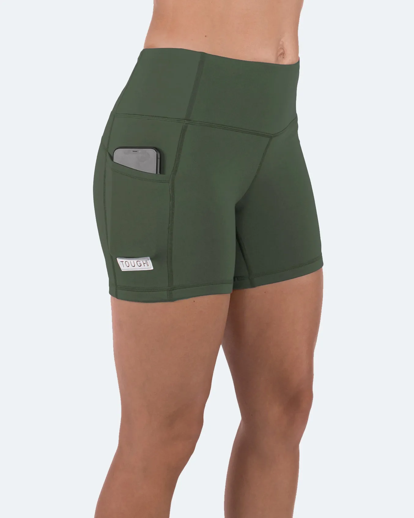 Women's  5" High Waist Biker Shorts Yoga Workout Running Compression Gym Shorts Side Pockets