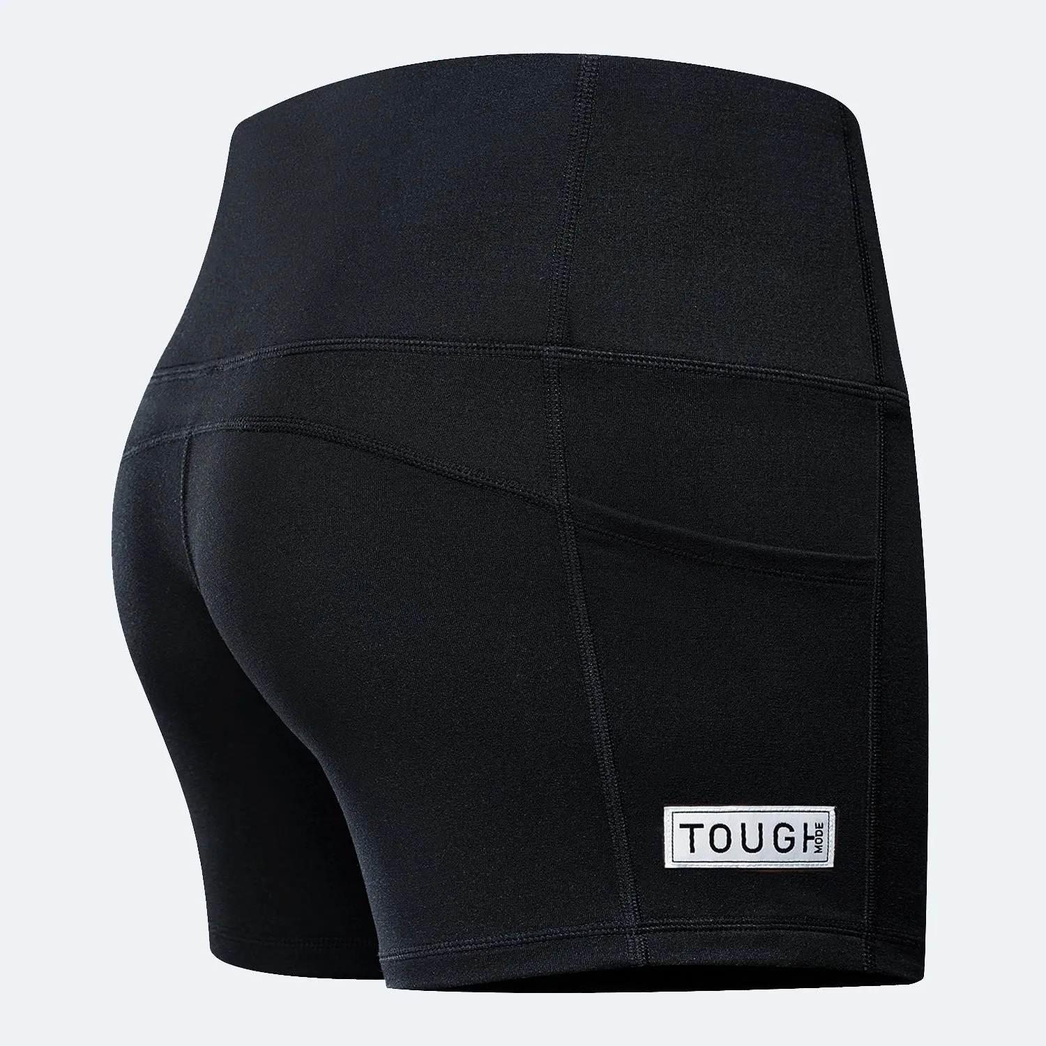 Women's  5" High Waist Biker Shorts Yoga Workout Running Compression Gym Shorts Side Pockets