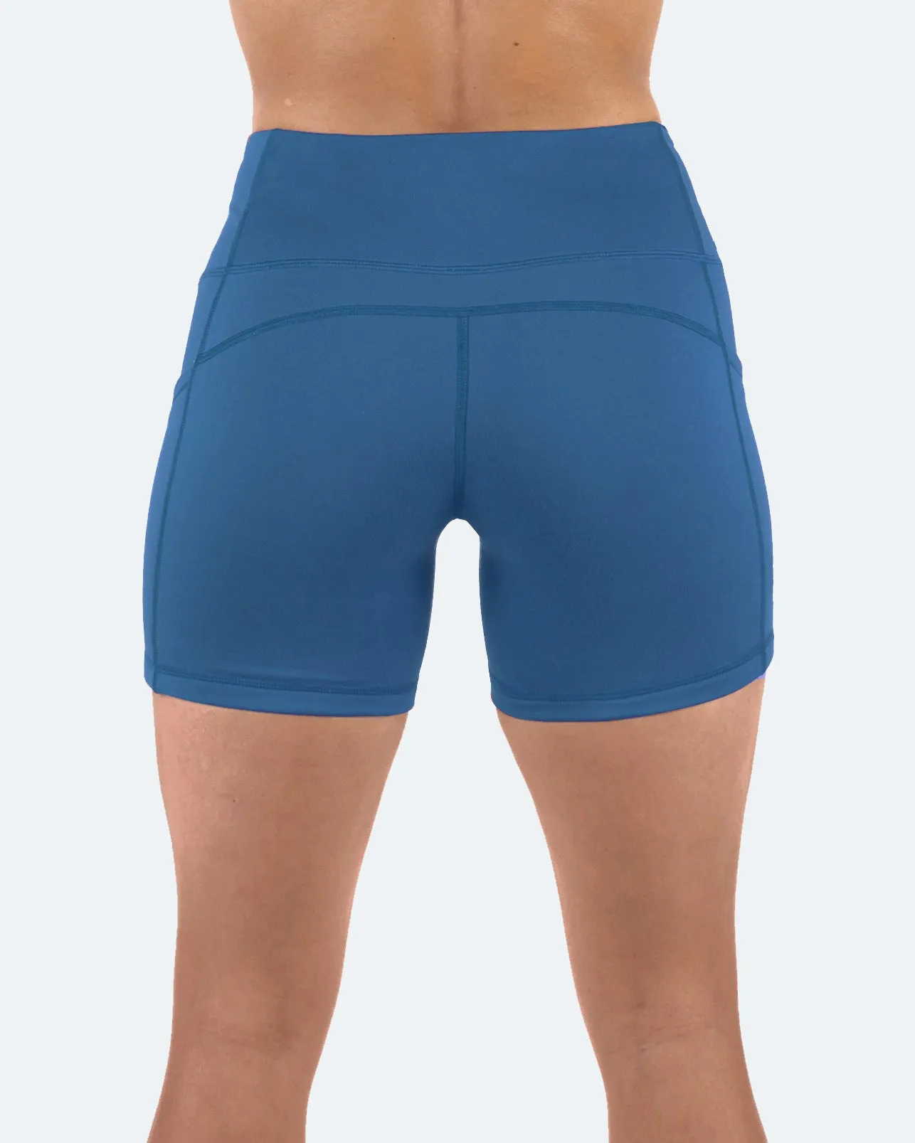Women's  5" High Waist Biker Shorts Yoga Workout Running Compression Gym Shorts Side Pockets