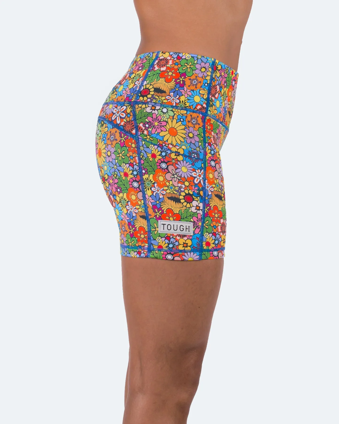 Women's  5" High Waist Biker Shorts Yoga Workout Running Compression Gym Shorts Side Pockets