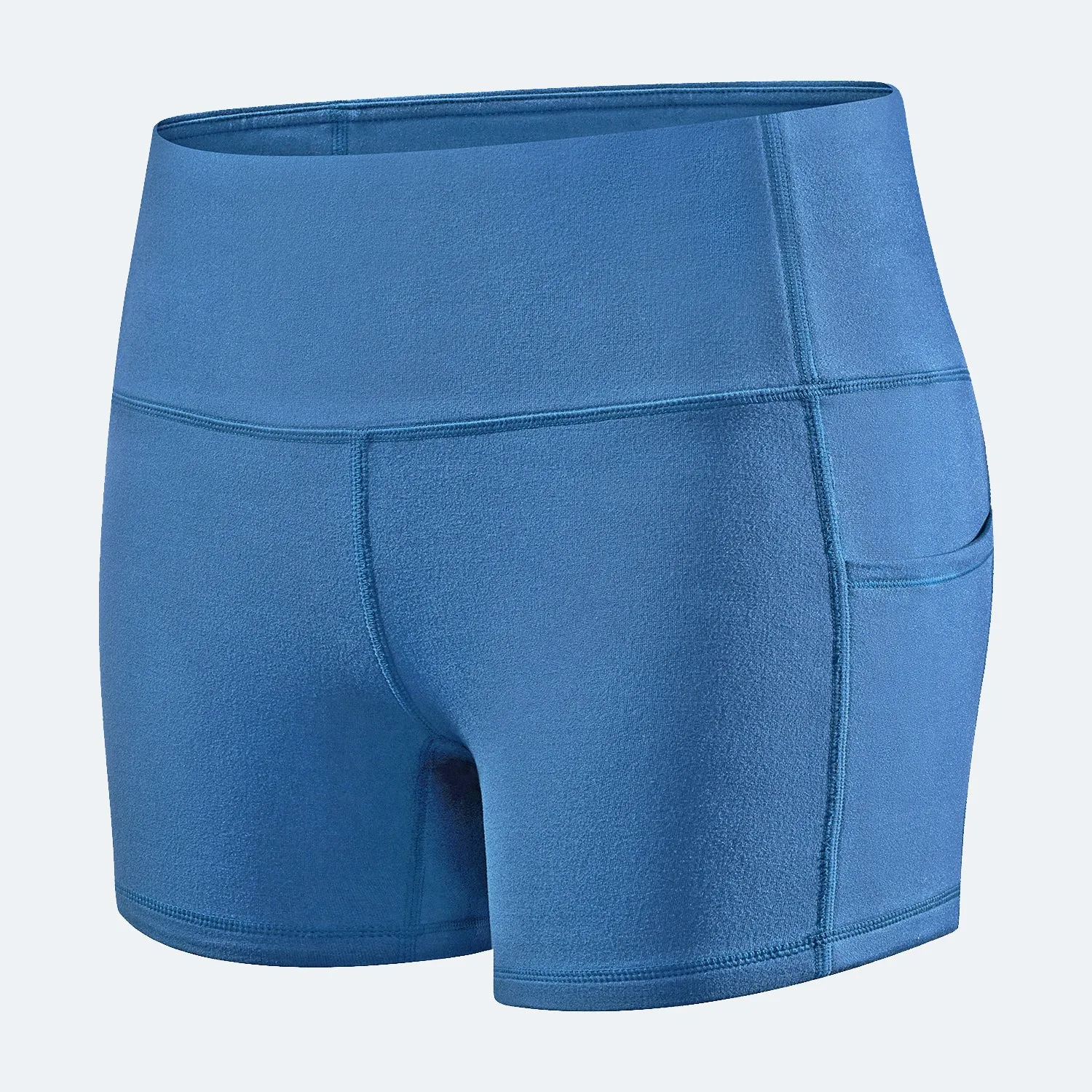 Women's  5" High Waist Biker Shorts Yoga Workout Running Compression Gym Shorts Side Pockets