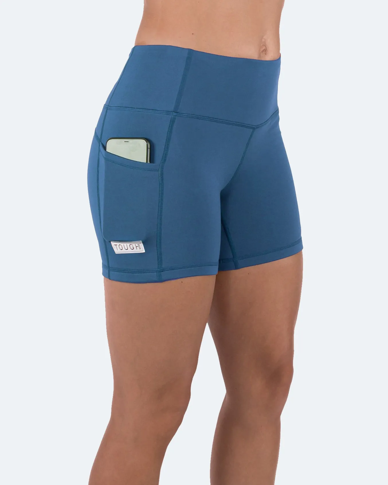 Women's  5" High Waist Biker Shorts Yoga Workout Running Compression Gym Shorts Side Pockets