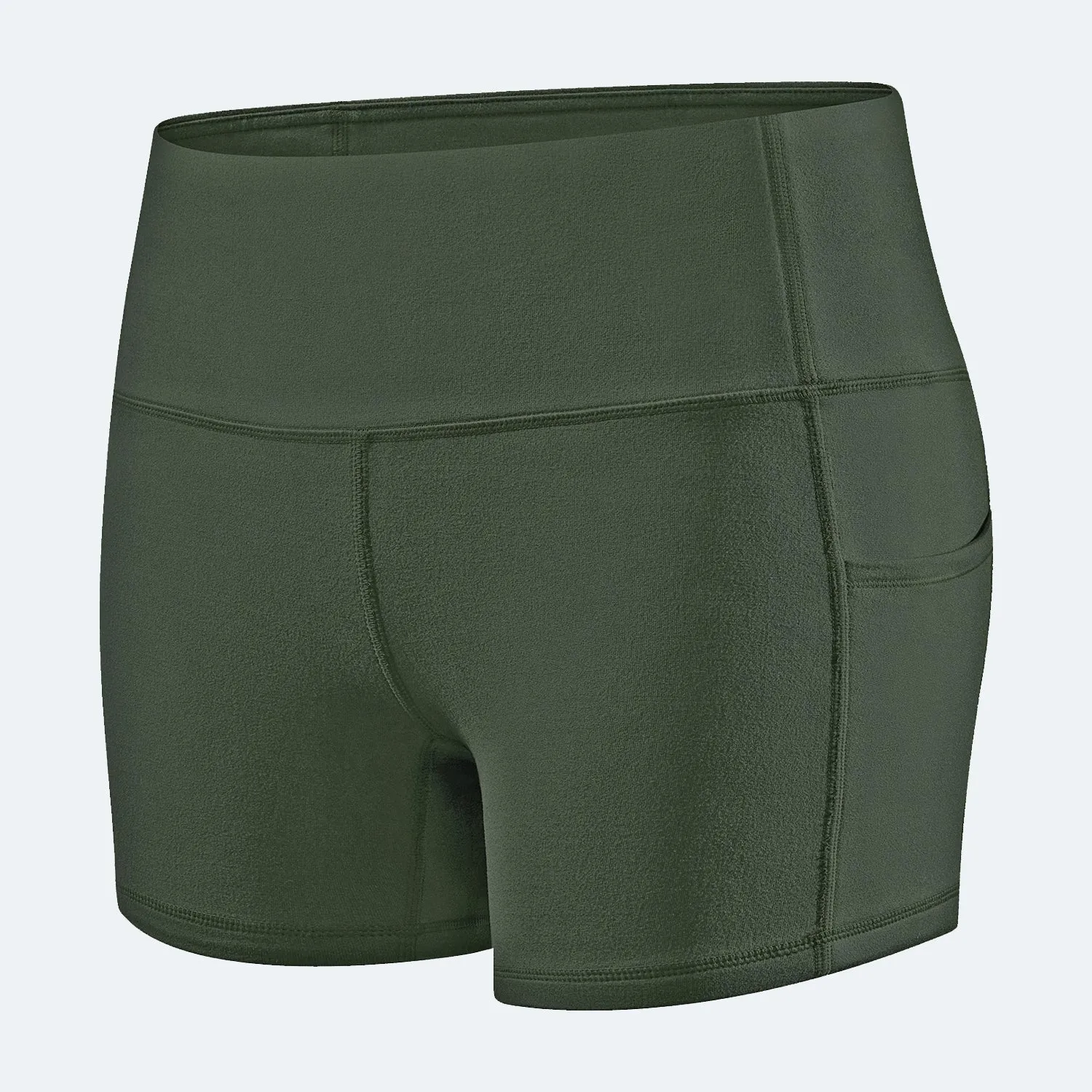 Women's  5" High Waist Biker Shorts Yoga Workout Running Compression Gym Shorts Side Pockets