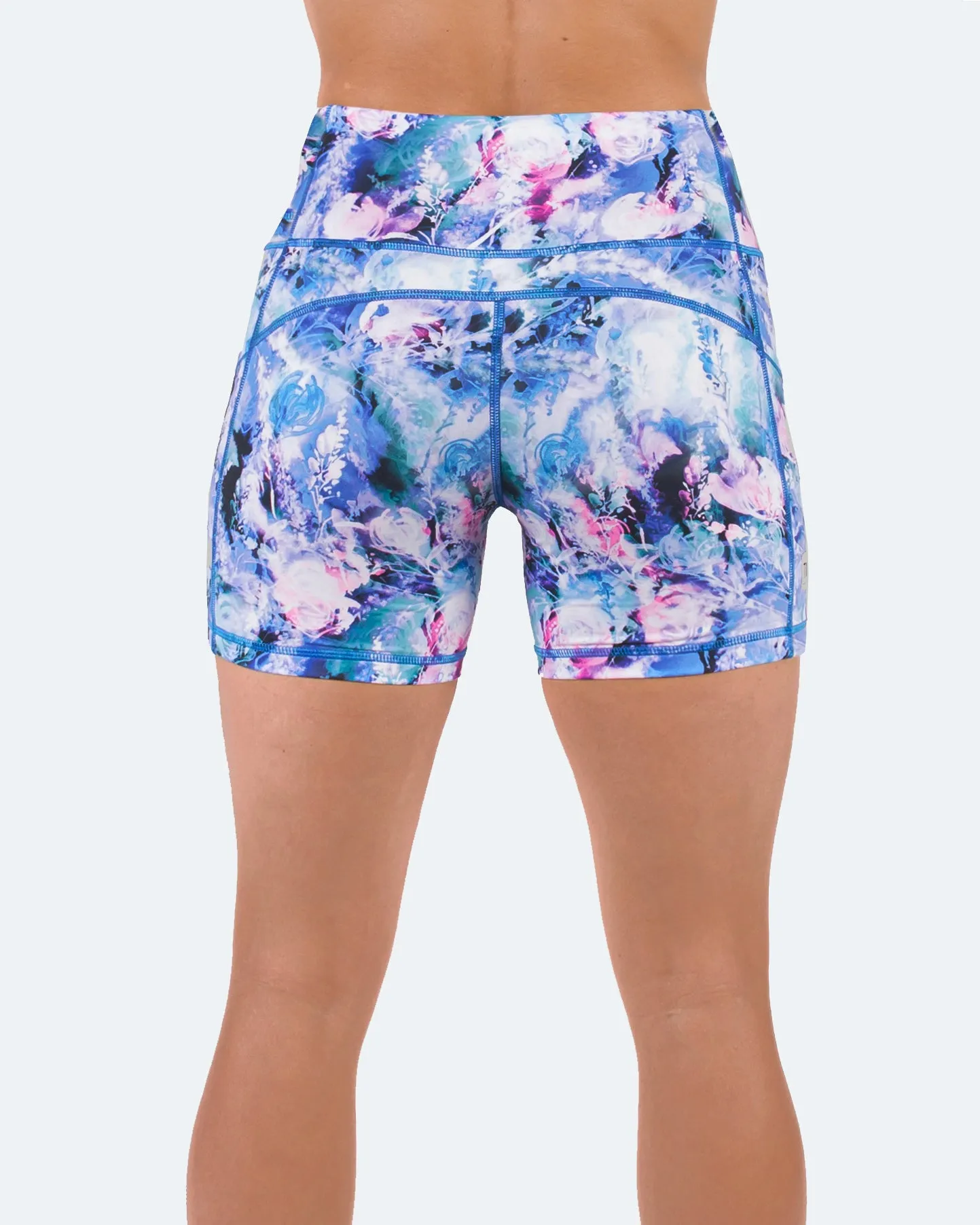 Women's  5" High Waist Biker Shorts Yoga Workout Running Compression Gym Shorts Side Pockets