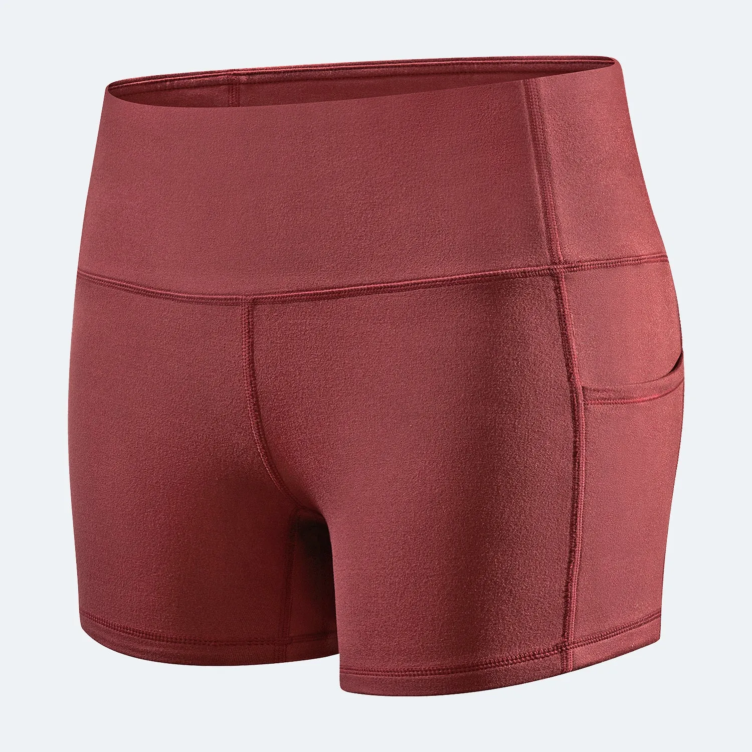 Women's  5" High Waist Biker Shorts Yoga Workout Running Compression Gym Shorts Side Pockets