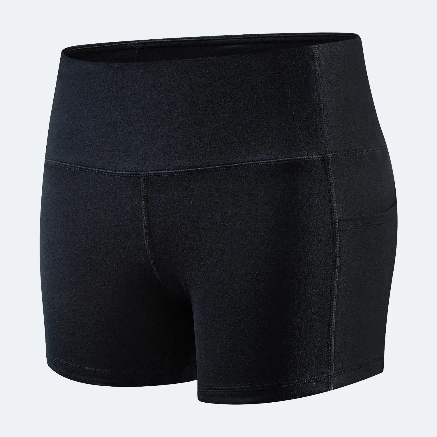 Women's  5" High Waist Biker Shorts Yoga Workout Running Compression Gym Shorts Side Pockets