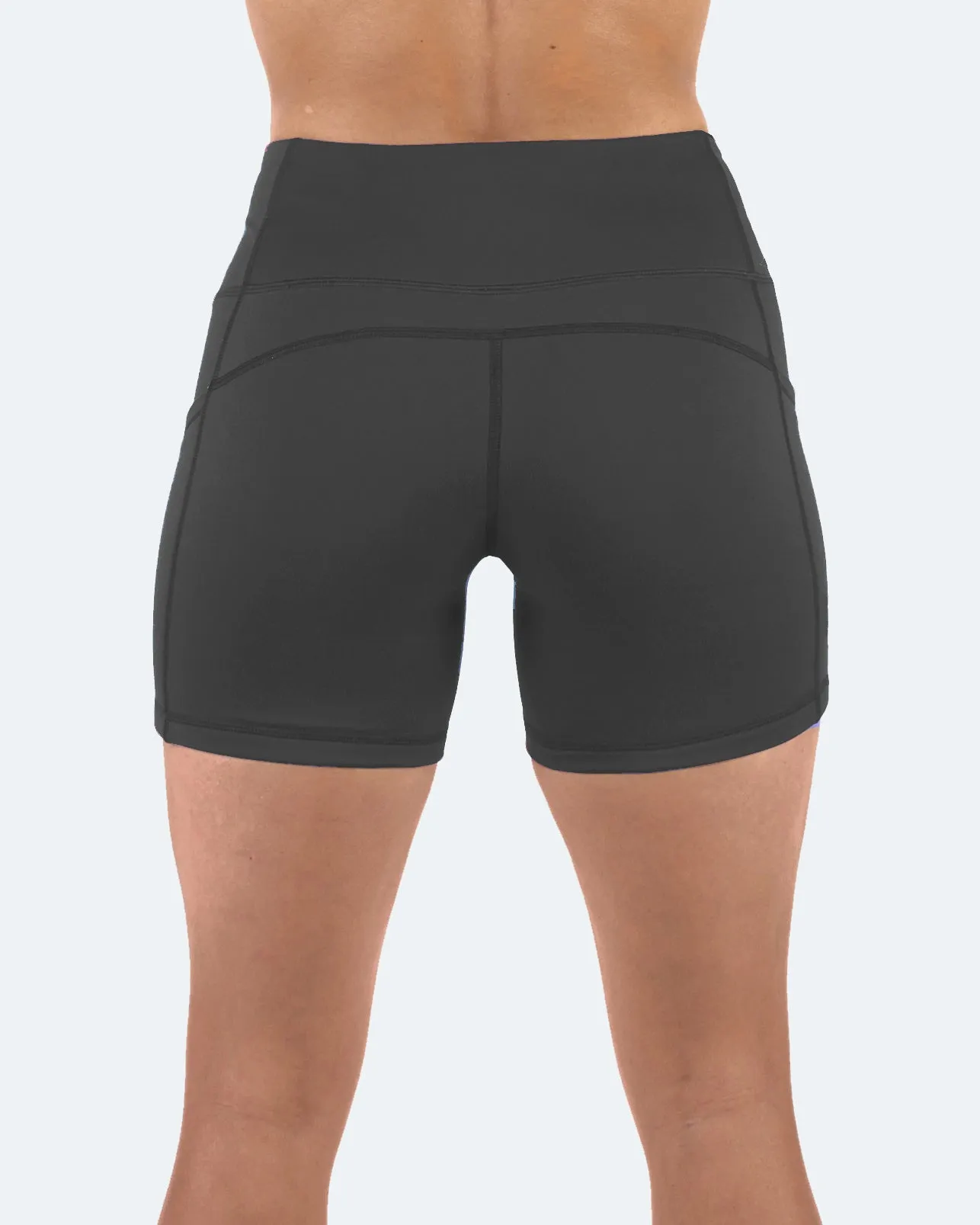 Women's  5" High Waist Biker Shorts Yoga Workout Running Compression Gym Shorts Side Pockets