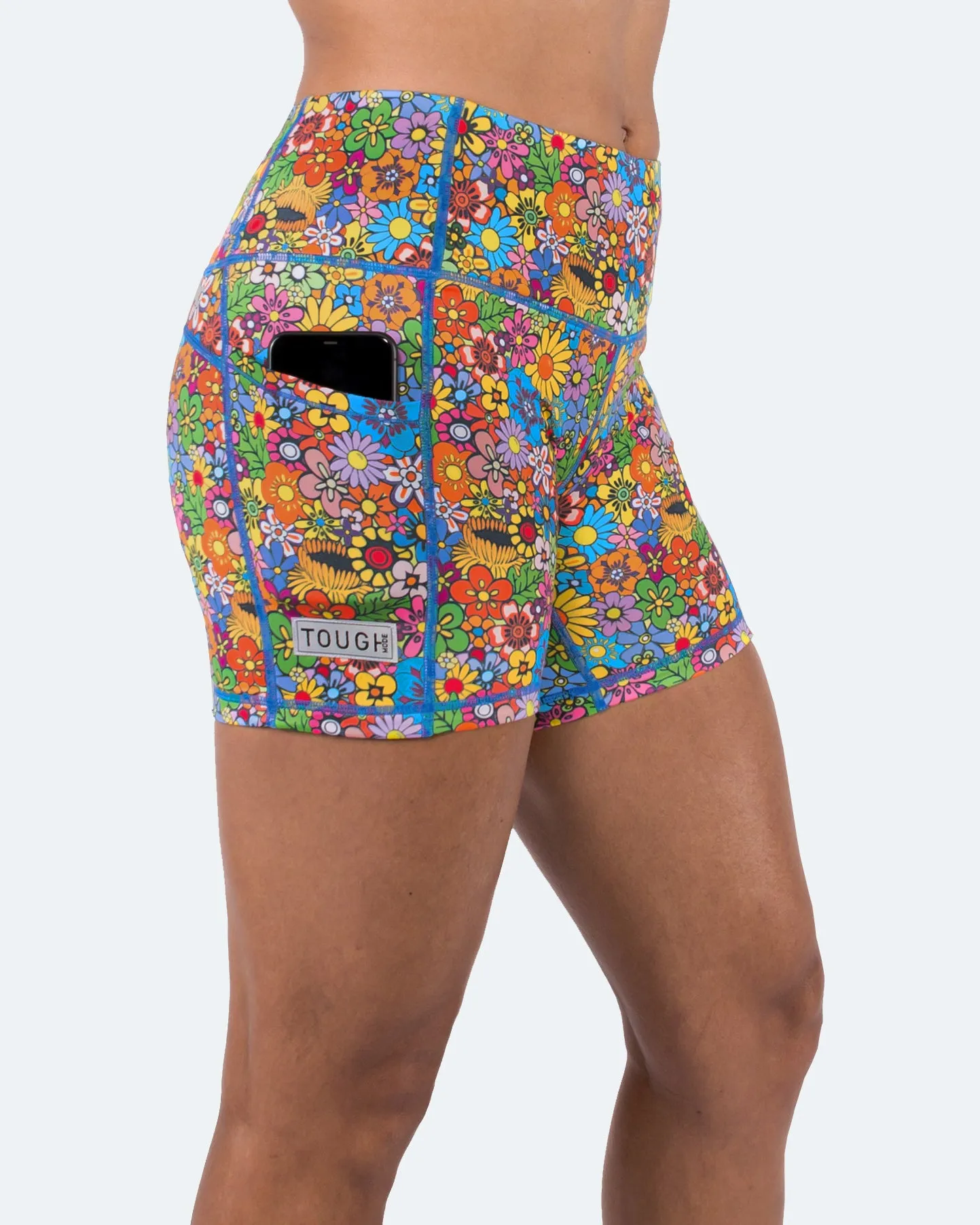 Women's  5" High Waist Biker Shorts Yoga Workout Running Compression Gym Shorts Side Pockets