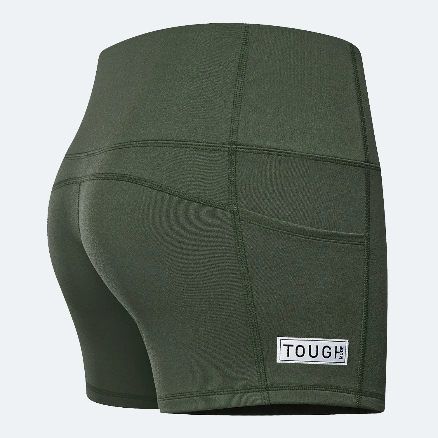 Women's  5" High Waist Biker Shorts Yoga Workout Running Compression Gym Shorts Side Pockets