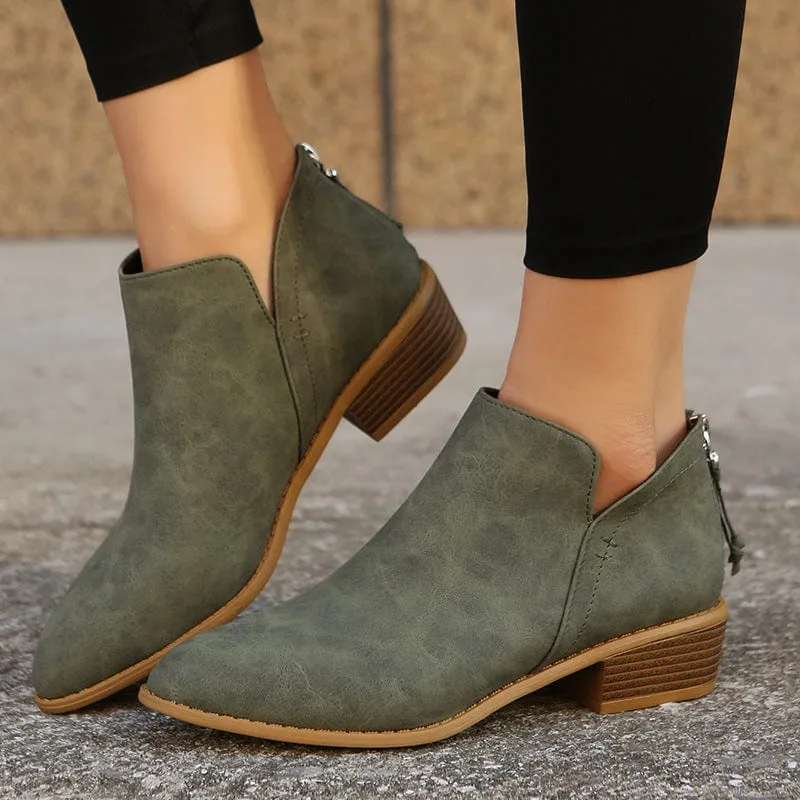 Women's Low Heel  Ankle Boots