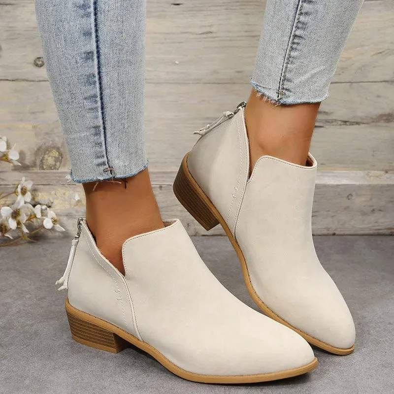 Women's Low Heel  Ankle Boots