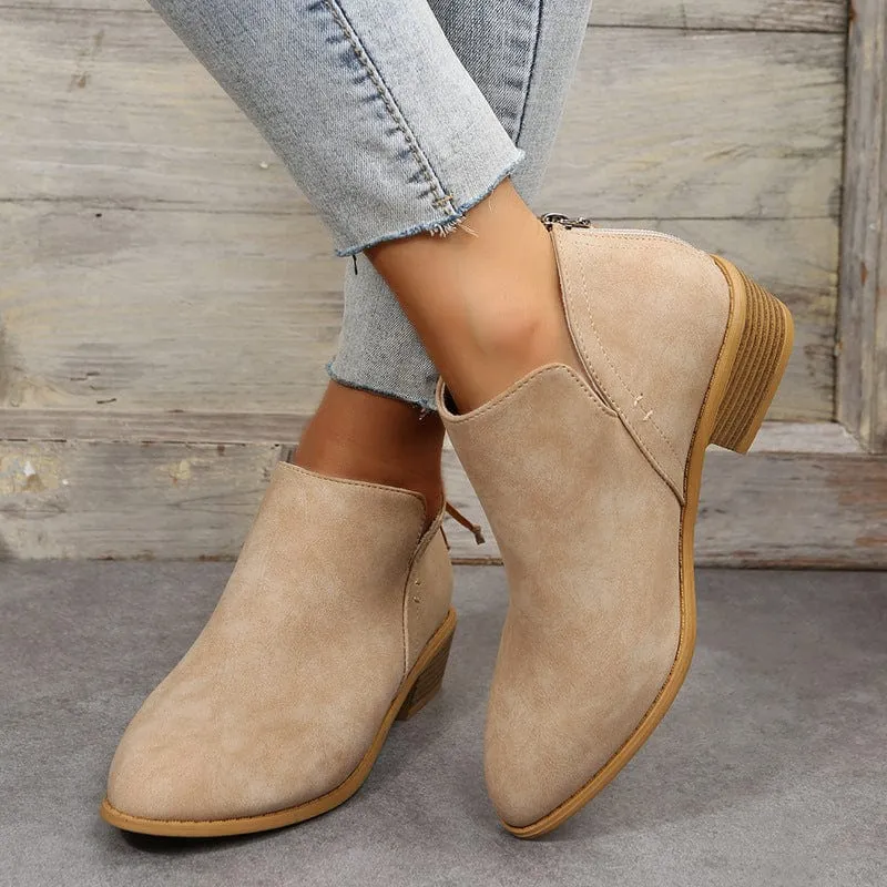 Women's Low Heel  Ankle Boots