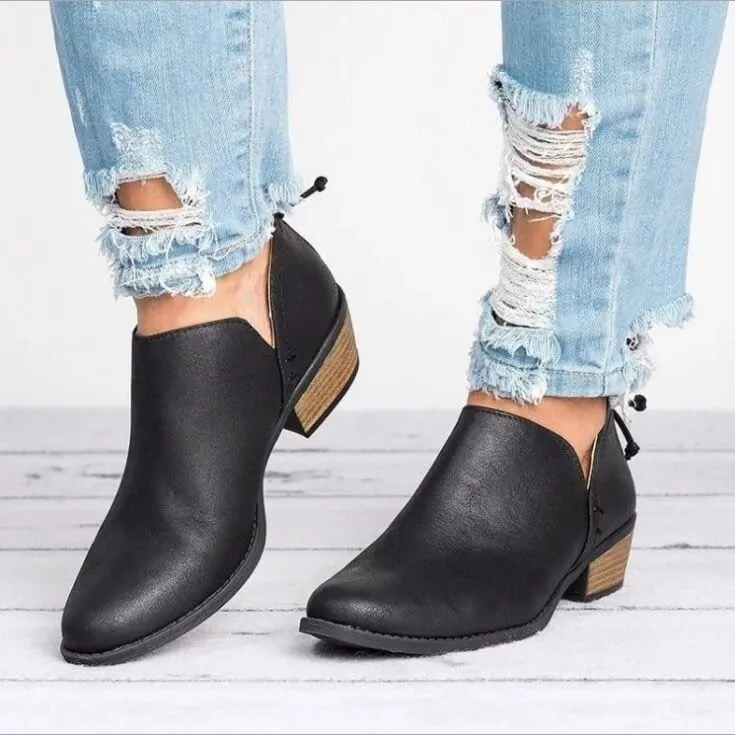 Women's Low Heel  Ankle Boots