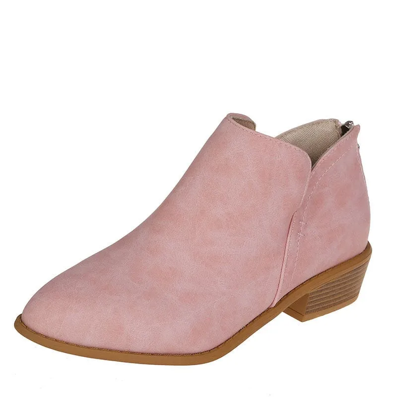 Women's Low Heel  Ankle Boots