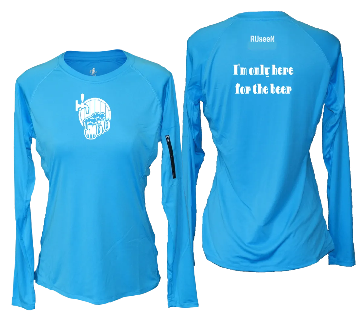 Women's Reflective Long Sleeve Shirt - I'm Only Here For The Beer