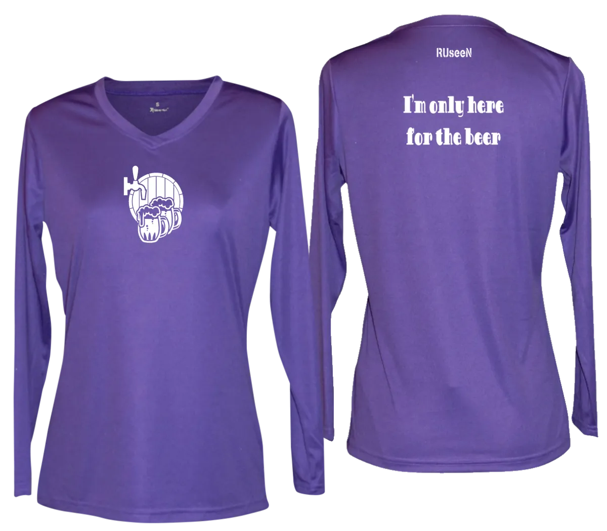 Women's Reflective Long Sleeve Shirt - I'm Only Here For The Beer