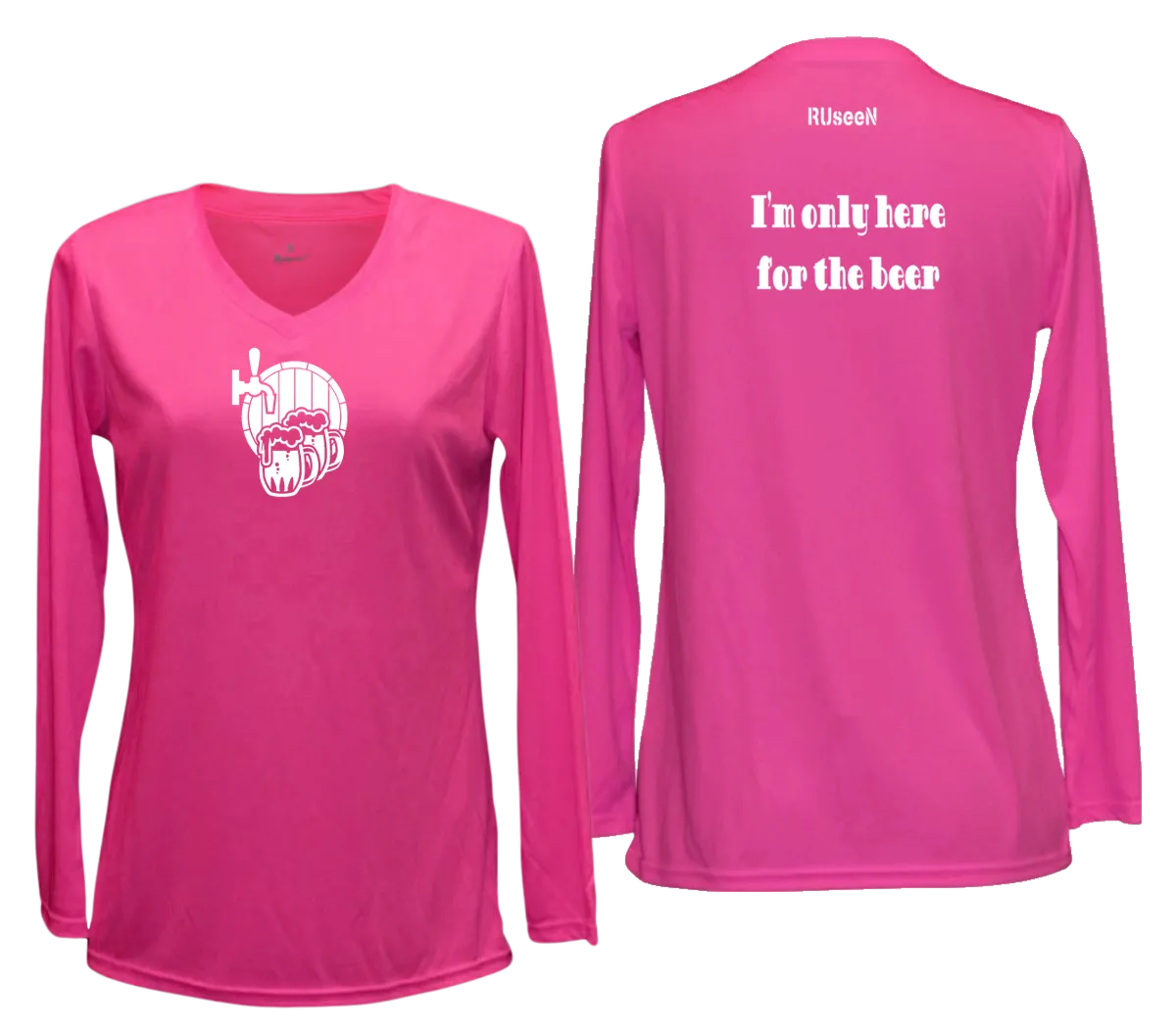 Women's Reflective Long Sleeve Shirt - I'm Only Here For The Beer