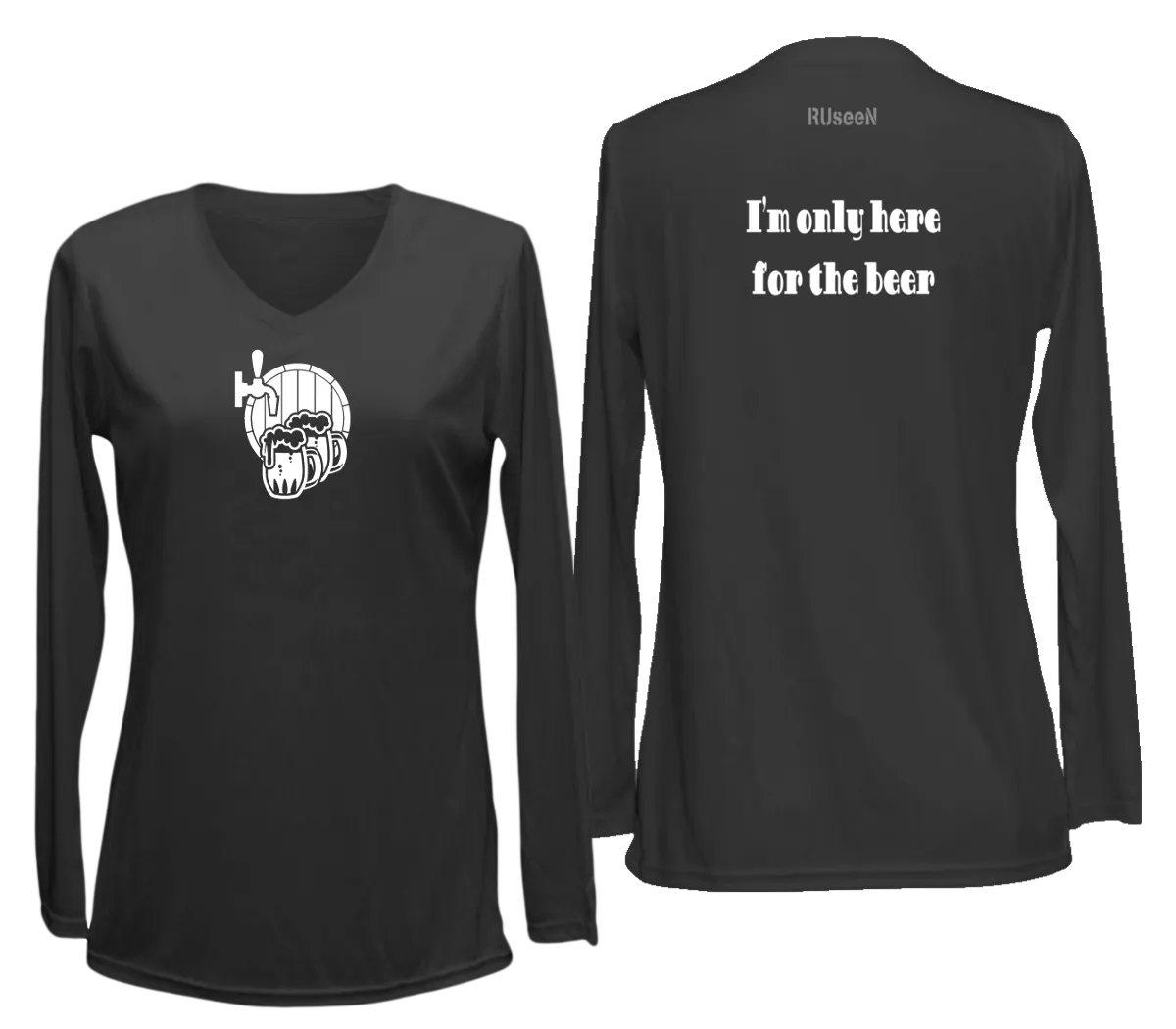 Women's Reflective Long Sleeve Shirt - I'm Only Here For The Beer