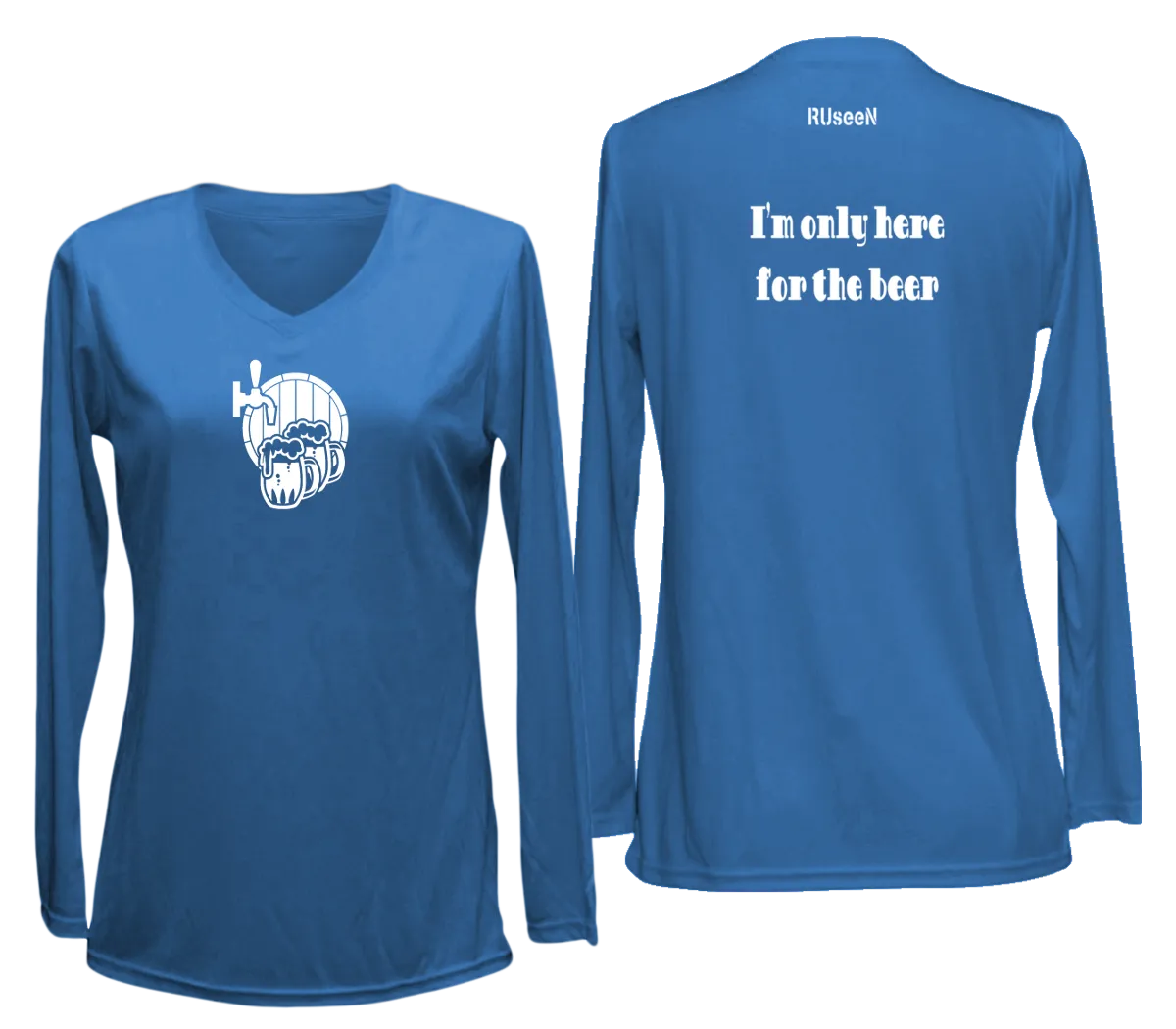 Women's Reflective Long Sleeve Shirt - I'm Only Here For The Beer