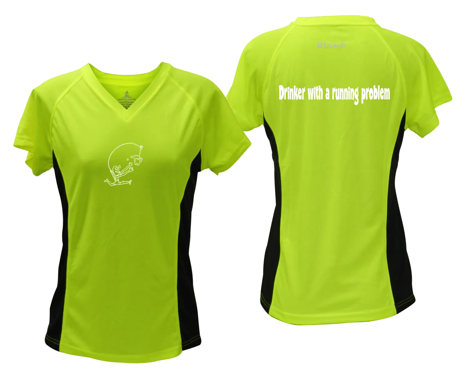 Women's Reflective Short Sleeve Shirt - Drinker with a Running Problem