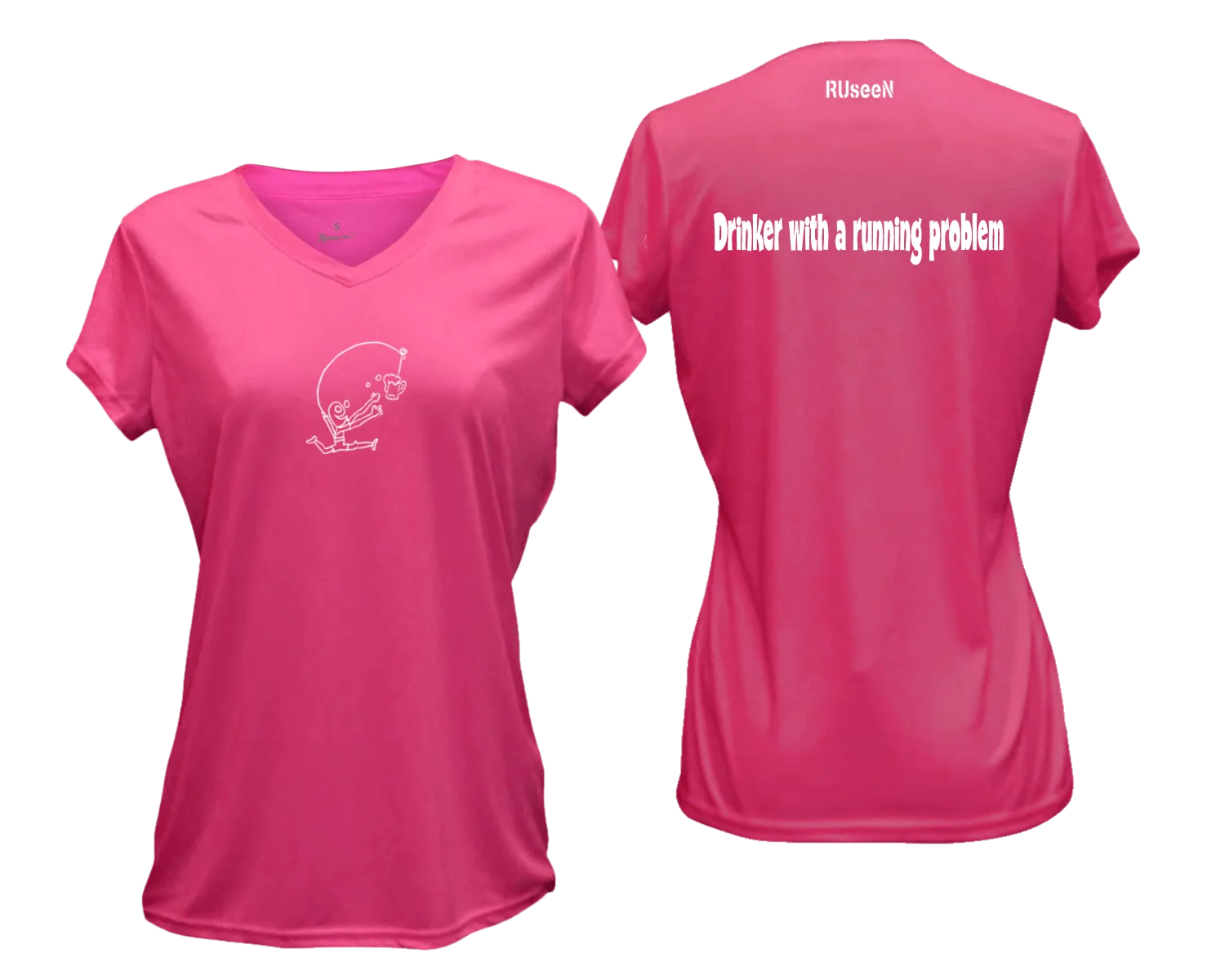 Women's Reflective Short Sleeve Shirt - Drinker with a Running Problem