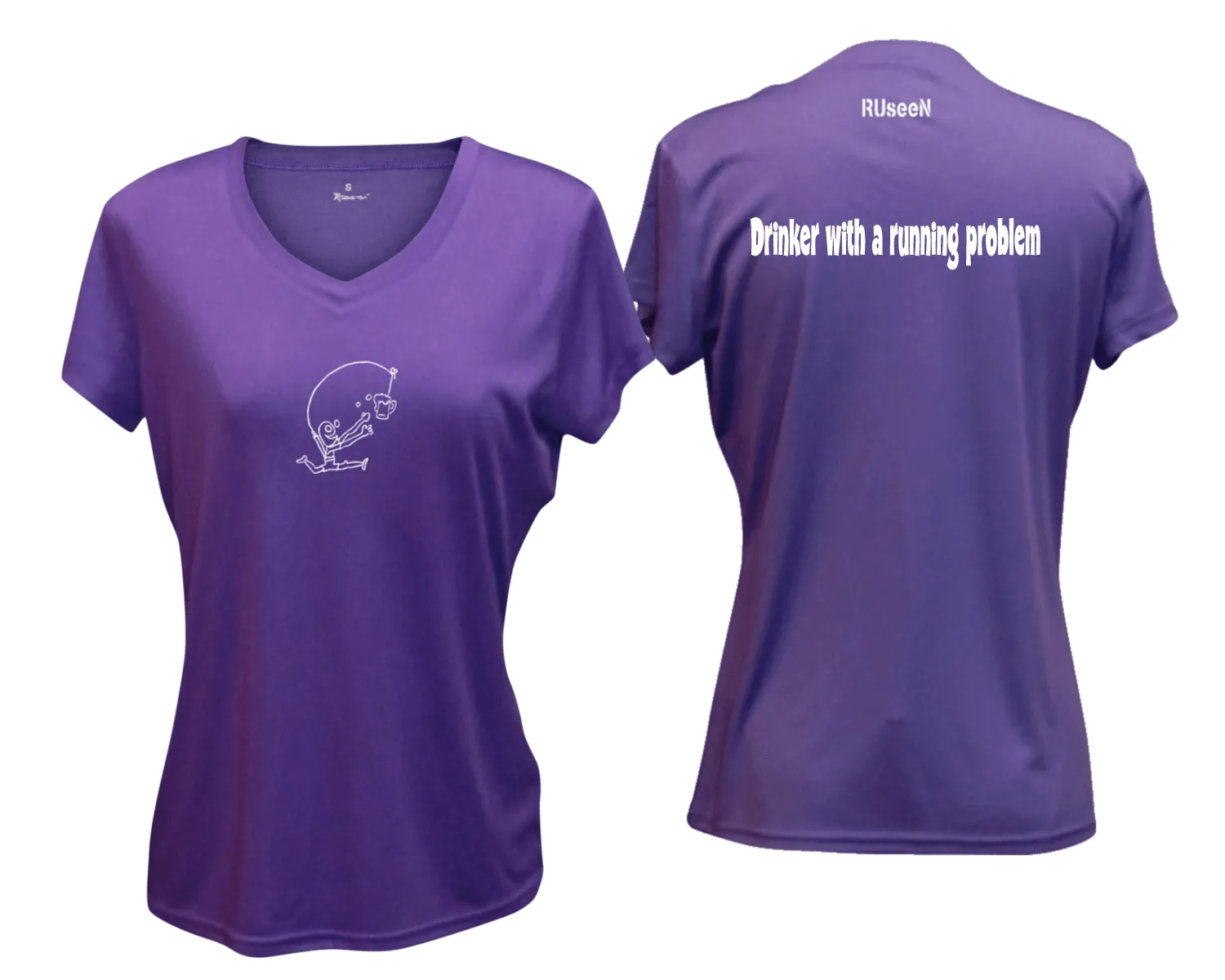 Women's Reflective Short Sleeve Shirt - Drinker with a Running Problem