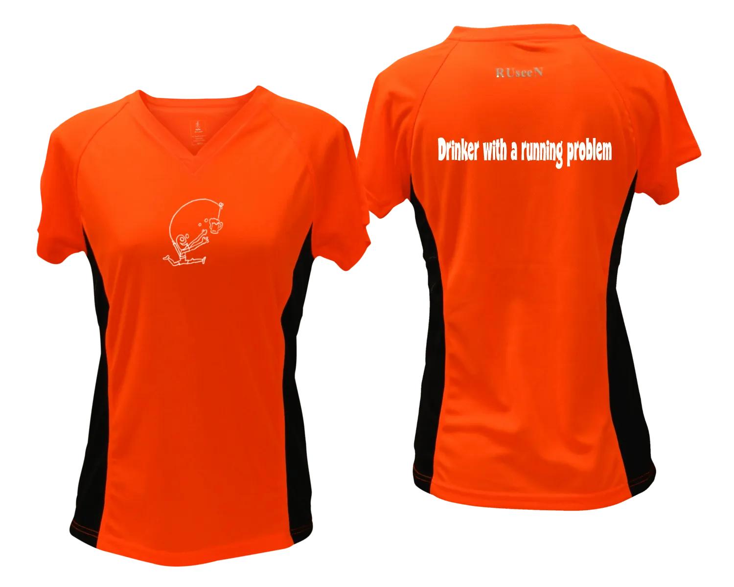 Women's Reflective Short Sleeve Shirt - Drinker with a Running Problem