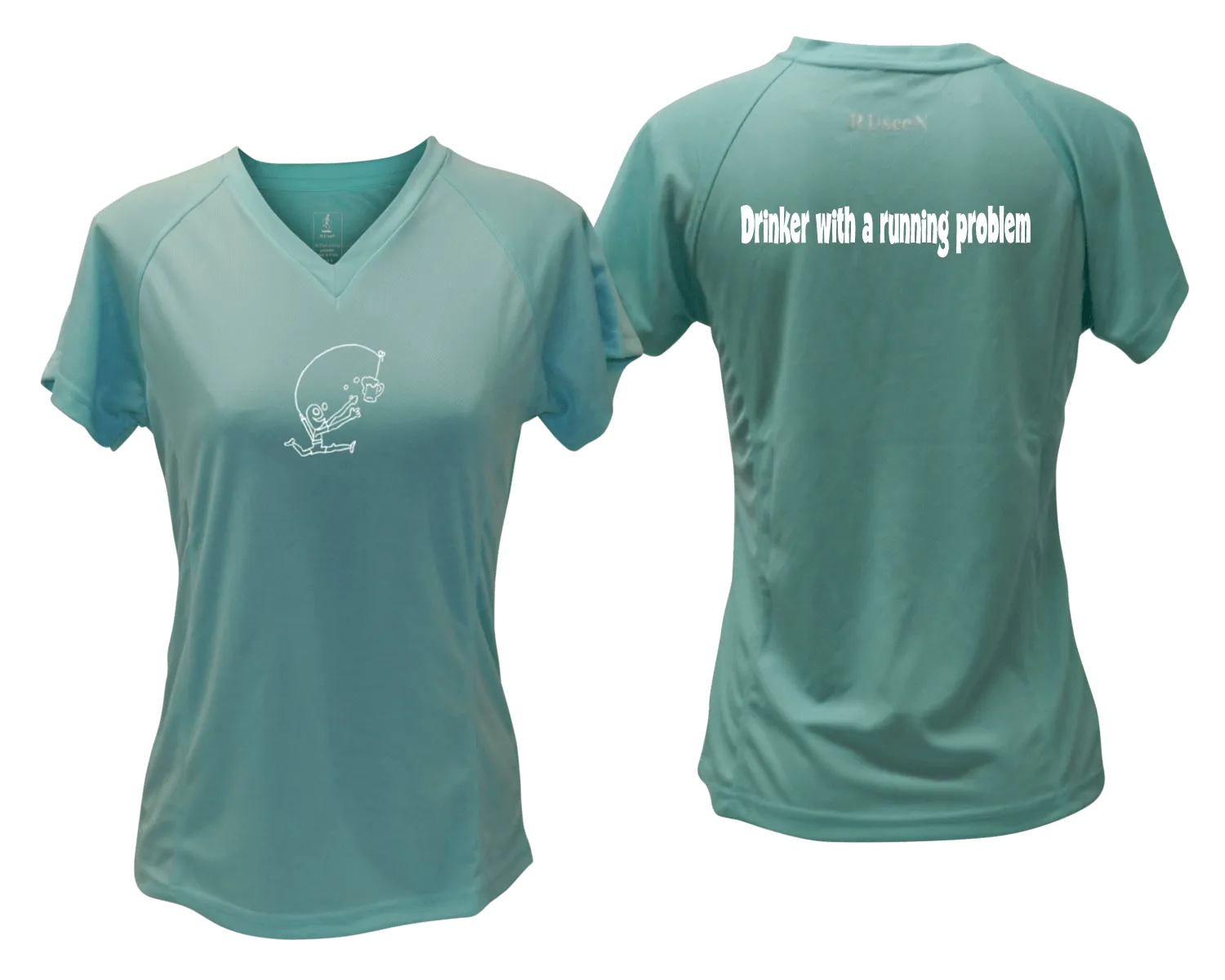 Women's Reflective Short Sleeve Shirt - Drinker with a Running Problem