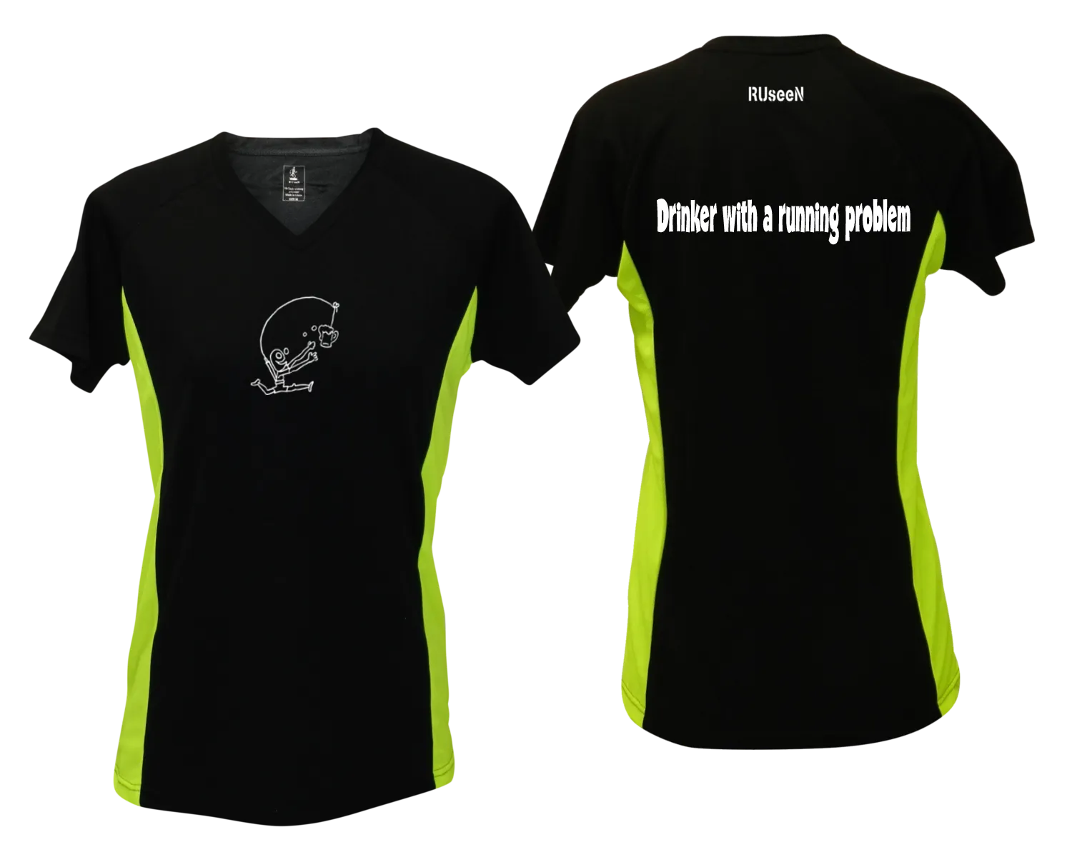 Women's Reflective Short Sleeve Shirt - Drinker with a Running Problem