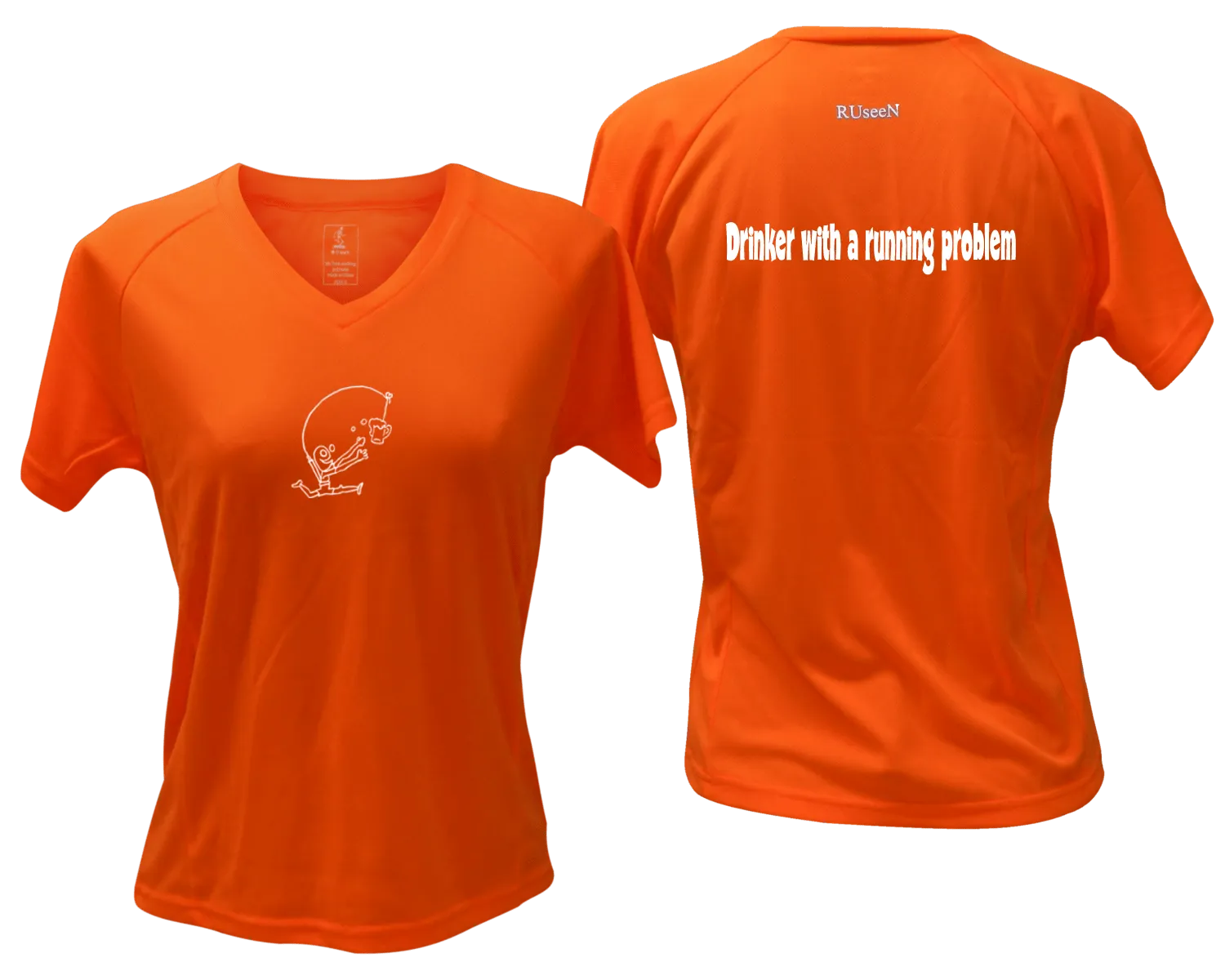 Women's Reflective Short Sleeve Shirt - Drinker with a Running Problem